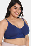 Zivame True Curv Double Layered Non Wired Full Coverage Minimiser Bra - Blue Depth — thumbnail 3